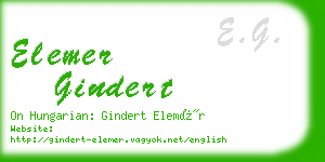 elemer gindert business card